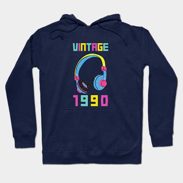 1990 30th Birthday Vintage Retro Cassette 80s Classic Cute Funny Gift Sarcastic Happy Fun Introvert love Smile Geek Hipster Silly Inspirational Motivational Birthday Present Hoodie by EpsilonEridani